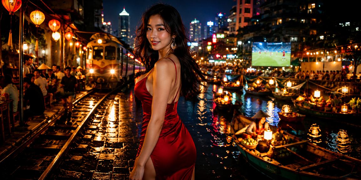 Cảnh chợ đêm Hà Nội nhộn nhịp, nơi người chơi truy cập r12 trên điện thoại
