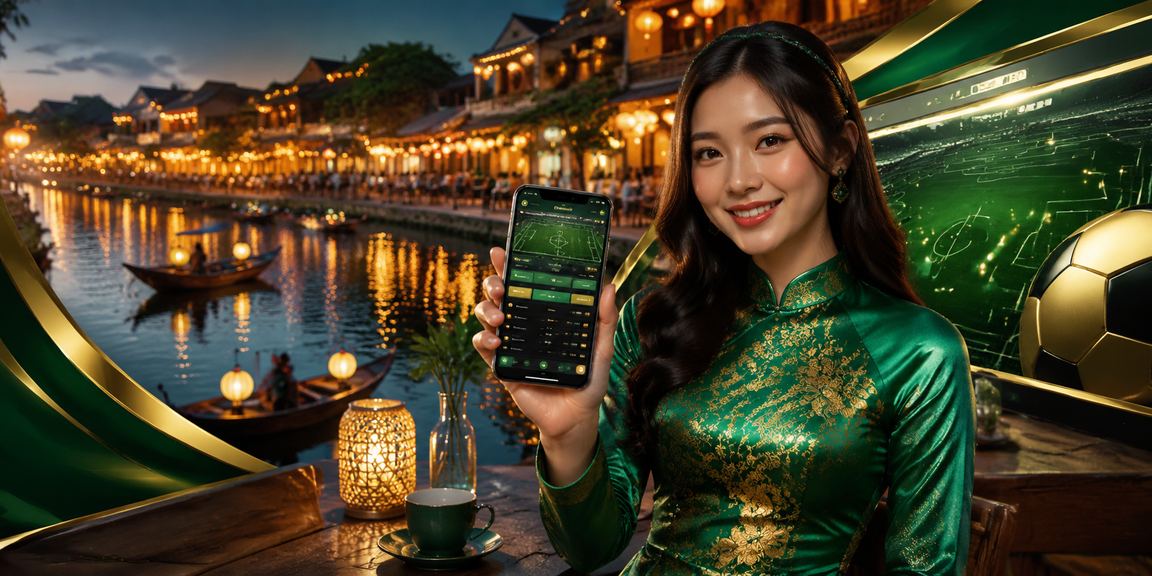 Phụ nữ mặc áo dài chơi casino trên điện thoại tại Hội An