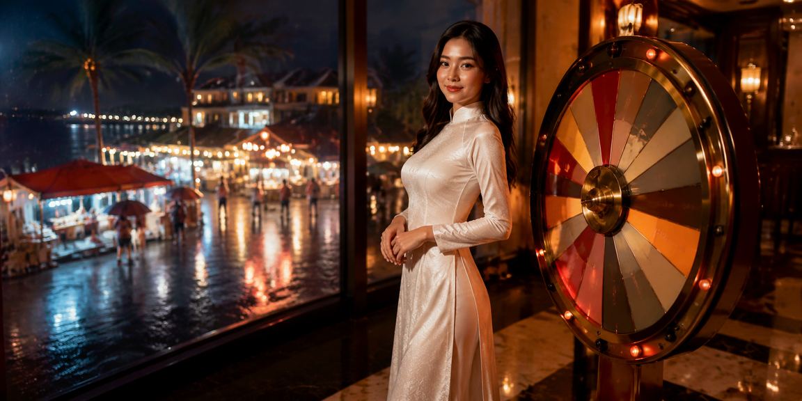 Người chơi trong trang phục áo dài tham gia roulette tại Phú Quốc